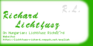 richard lichtfusz business card